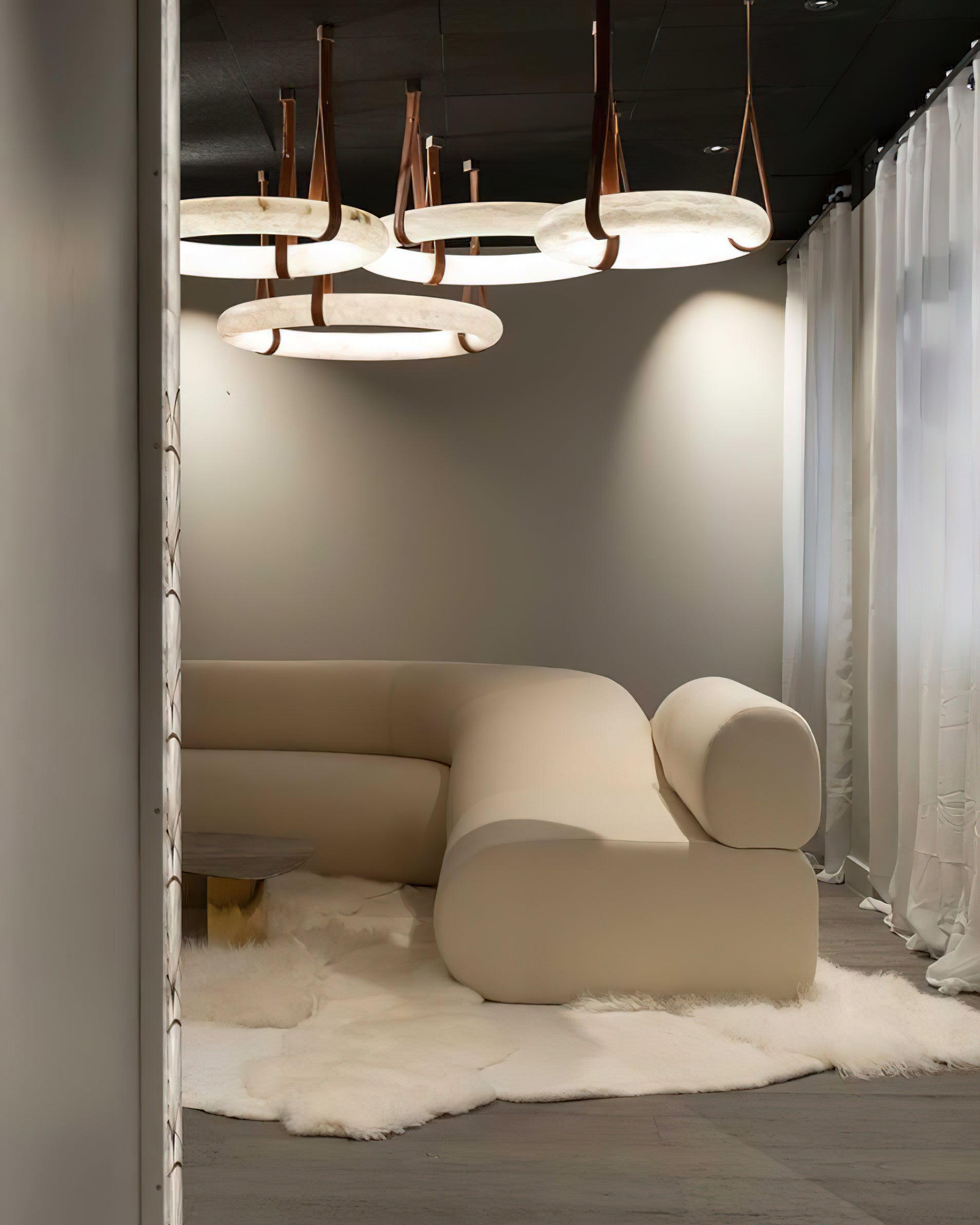 Culiris Modern Minimalist Brown Alabaster Chandelier - Lamp Copper