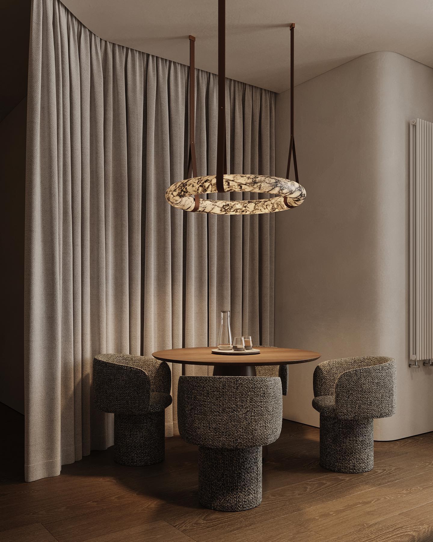 Culiris Modern Minimalist Brown Alabaster Chandelier - Lamp Copper