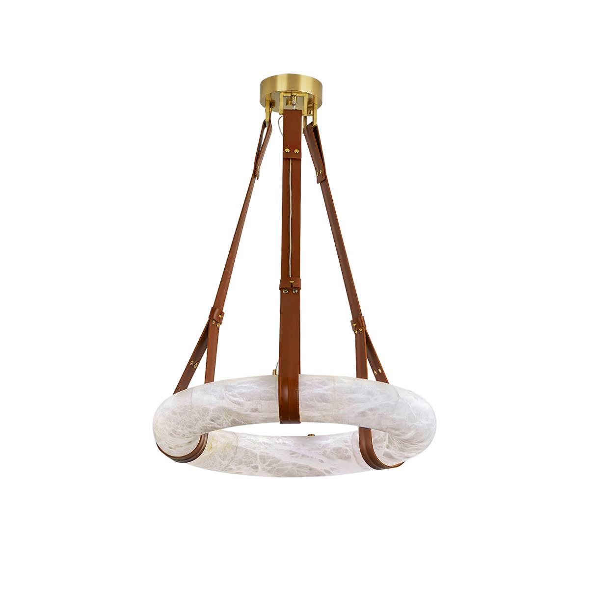 Mydorira Premium Elegance Brass Alabaster Chandelier - Lamp Copper
