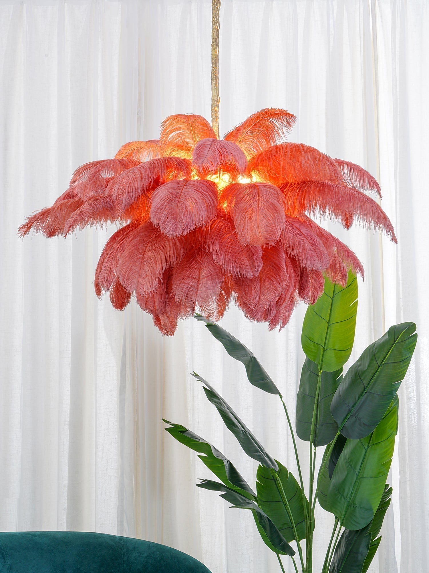 Ostrich Feather Chandelier - Letslighting