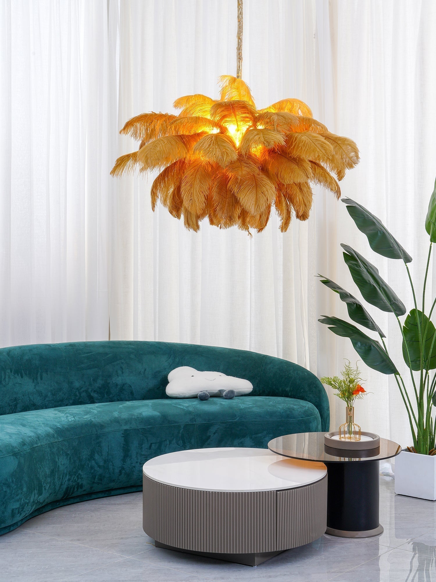 Ostrich Feather Chandelier - Letslighting