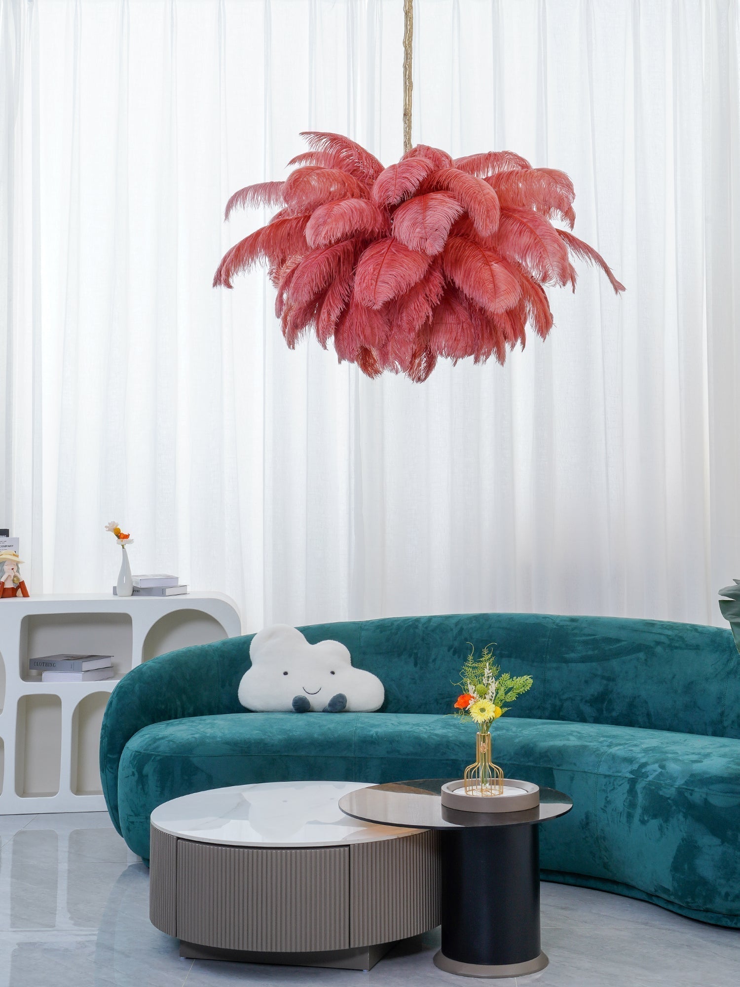 Ostrich Feather Chandelier - Letslighting