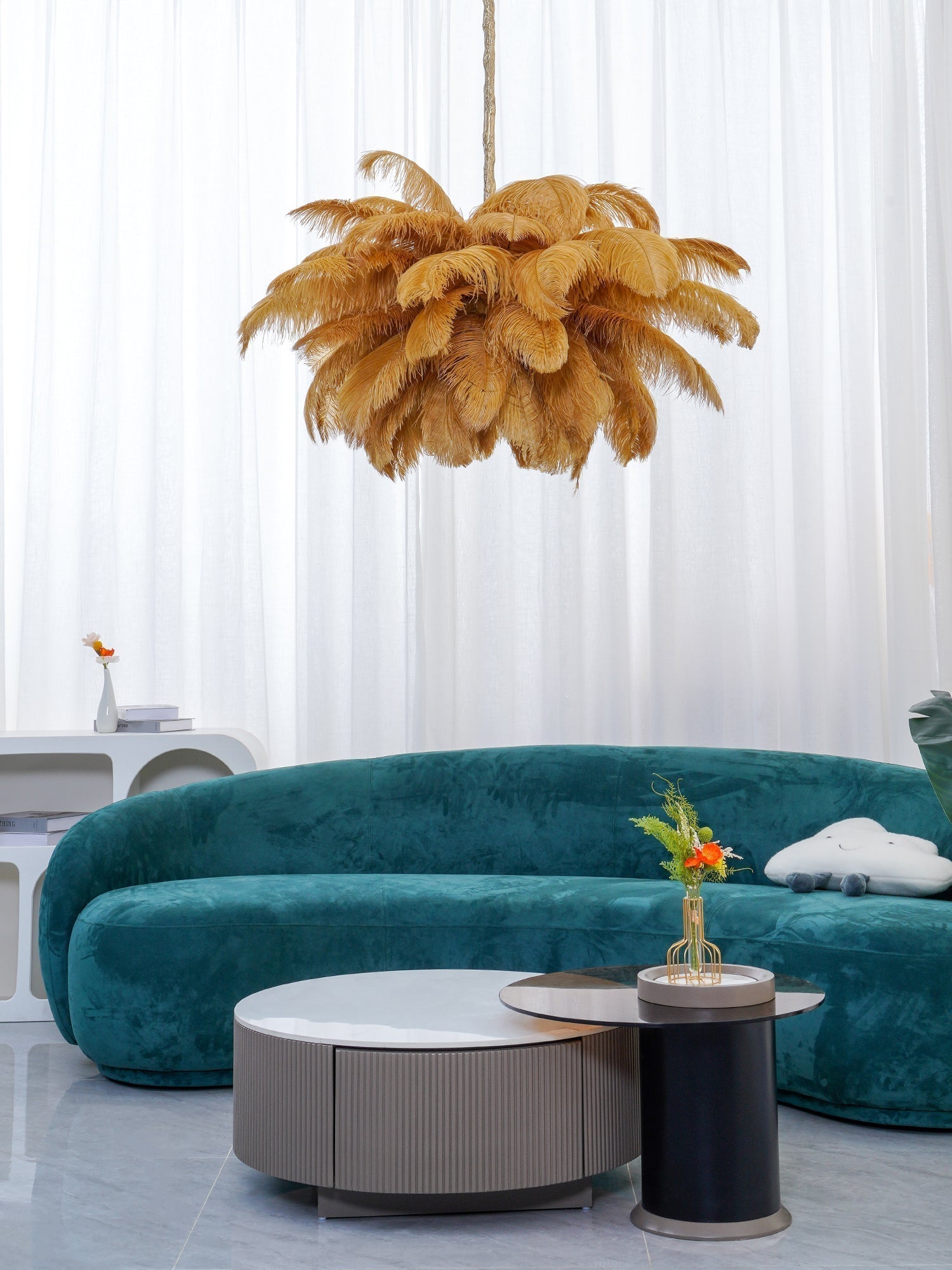 Ostrich Feather Chandelier - Letslighting