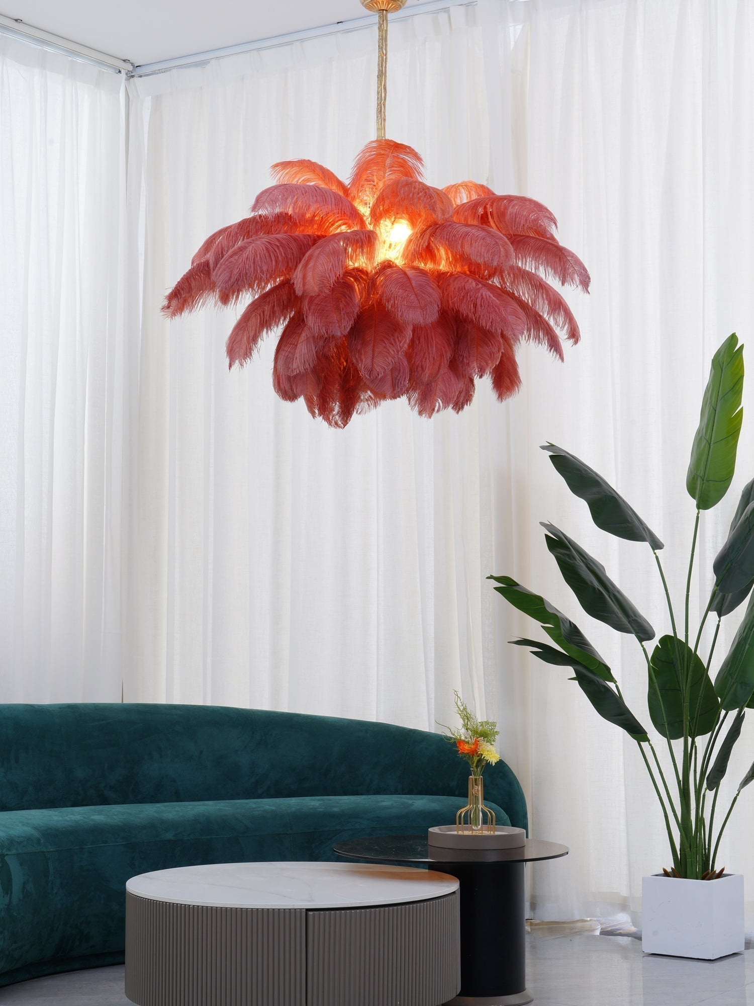 Ostrich Feather Chandelier - Letslighting