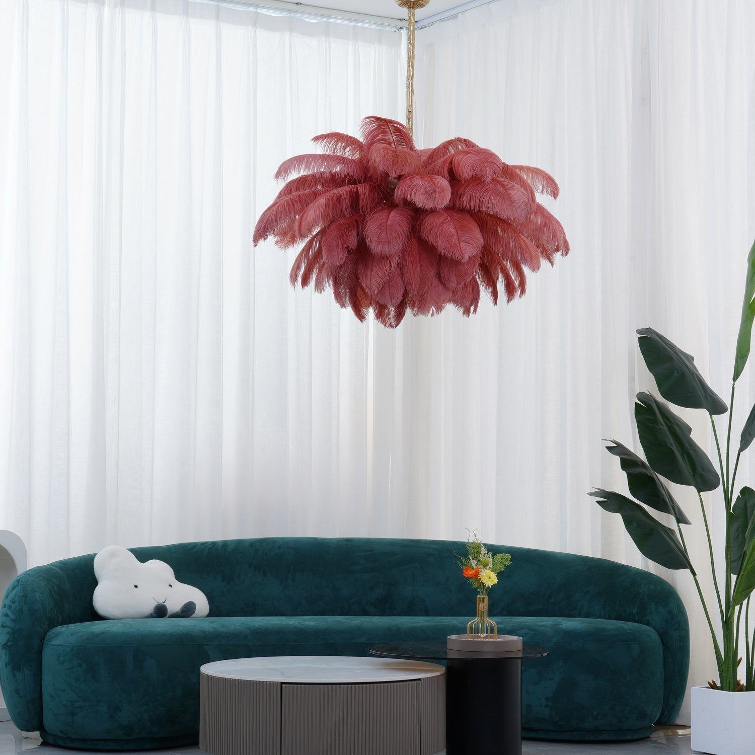 Ostrich Feather Chandelier - Letslighting