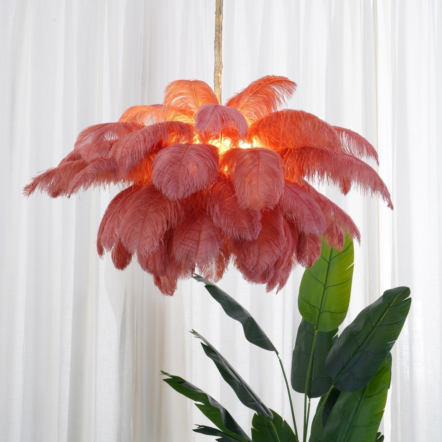 Ostrich Feather Chandelier - Letslighting