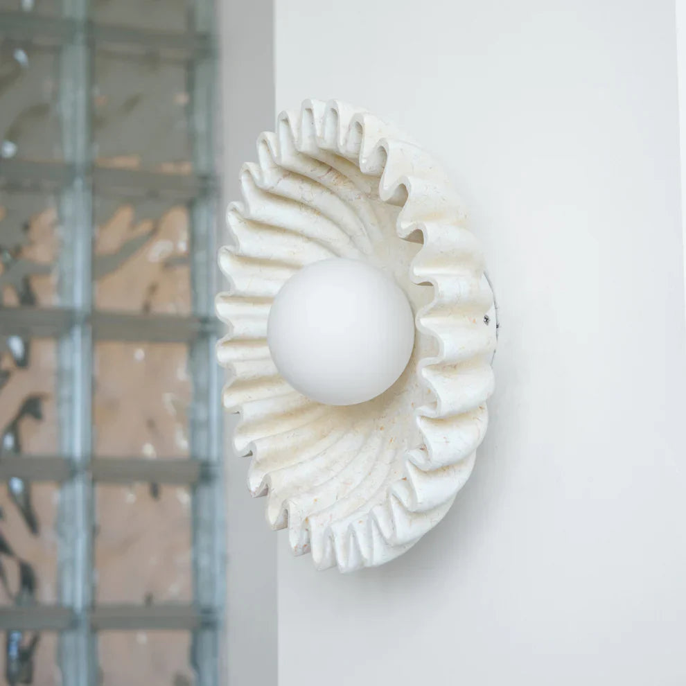 Skyler Unusual Round Marble Glass Wall Lamp