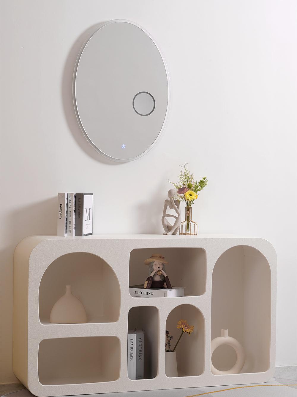 Ovariel Oval Mirror Metal Plastic Wall Light - Letslighting