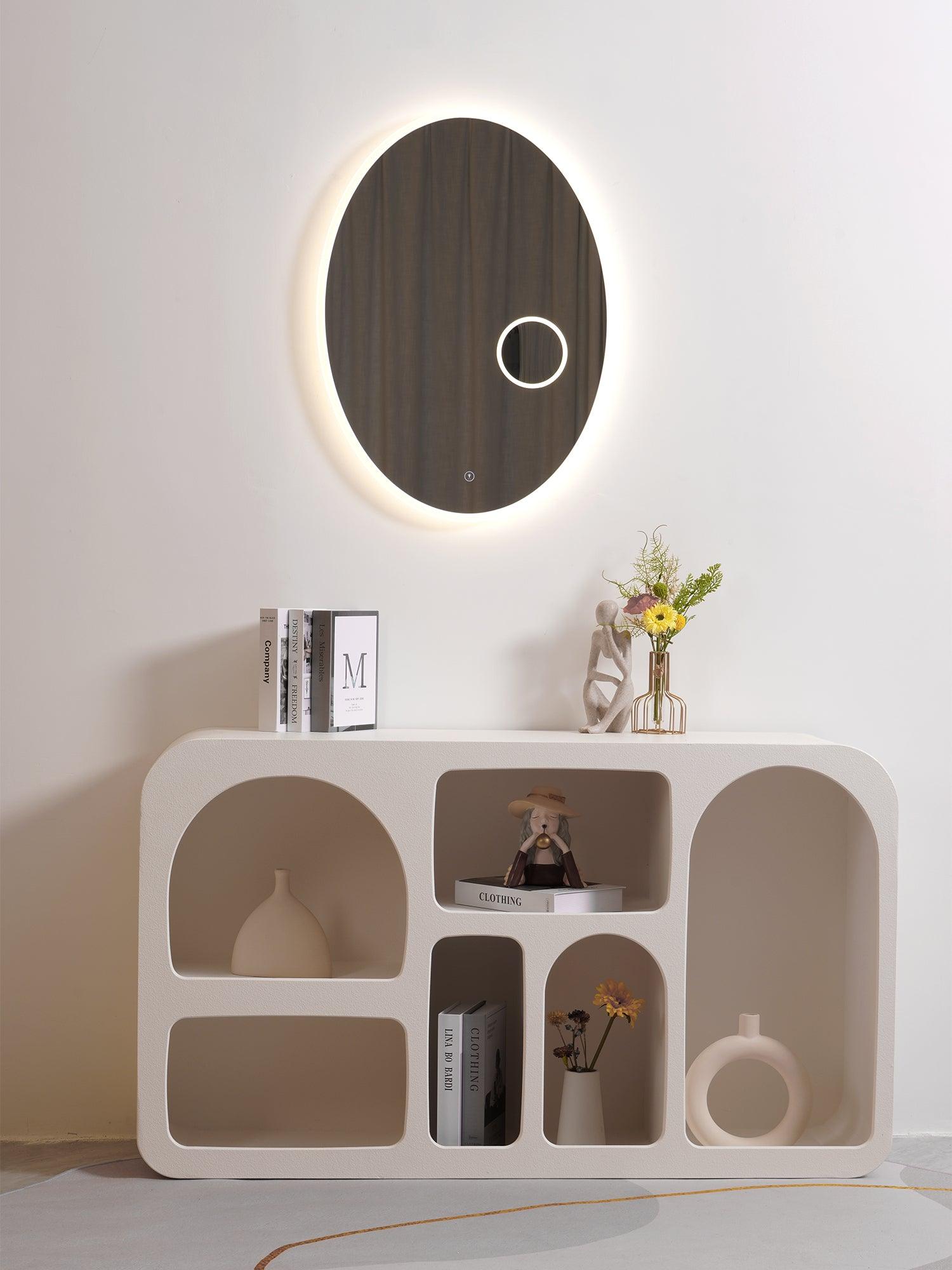 Ovariel Oval Mirror Metal Plastic Wall Light - Letslighting