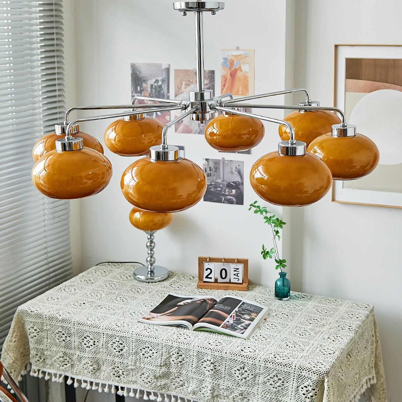 Oval Persimmon Chandelier - Letslighting