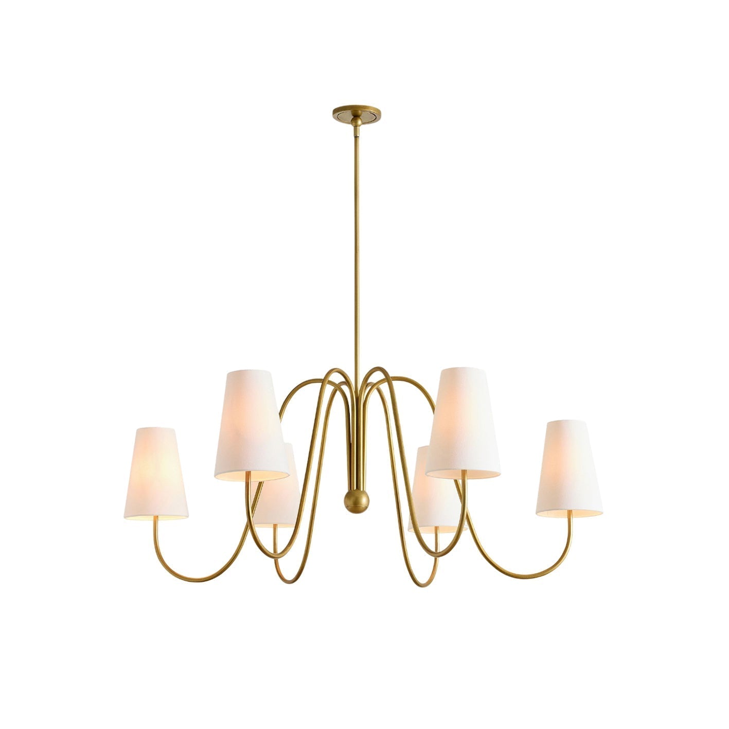 Cevaris Individual Creativity Curved Brass Fabric Chandelier - Lamp Copper