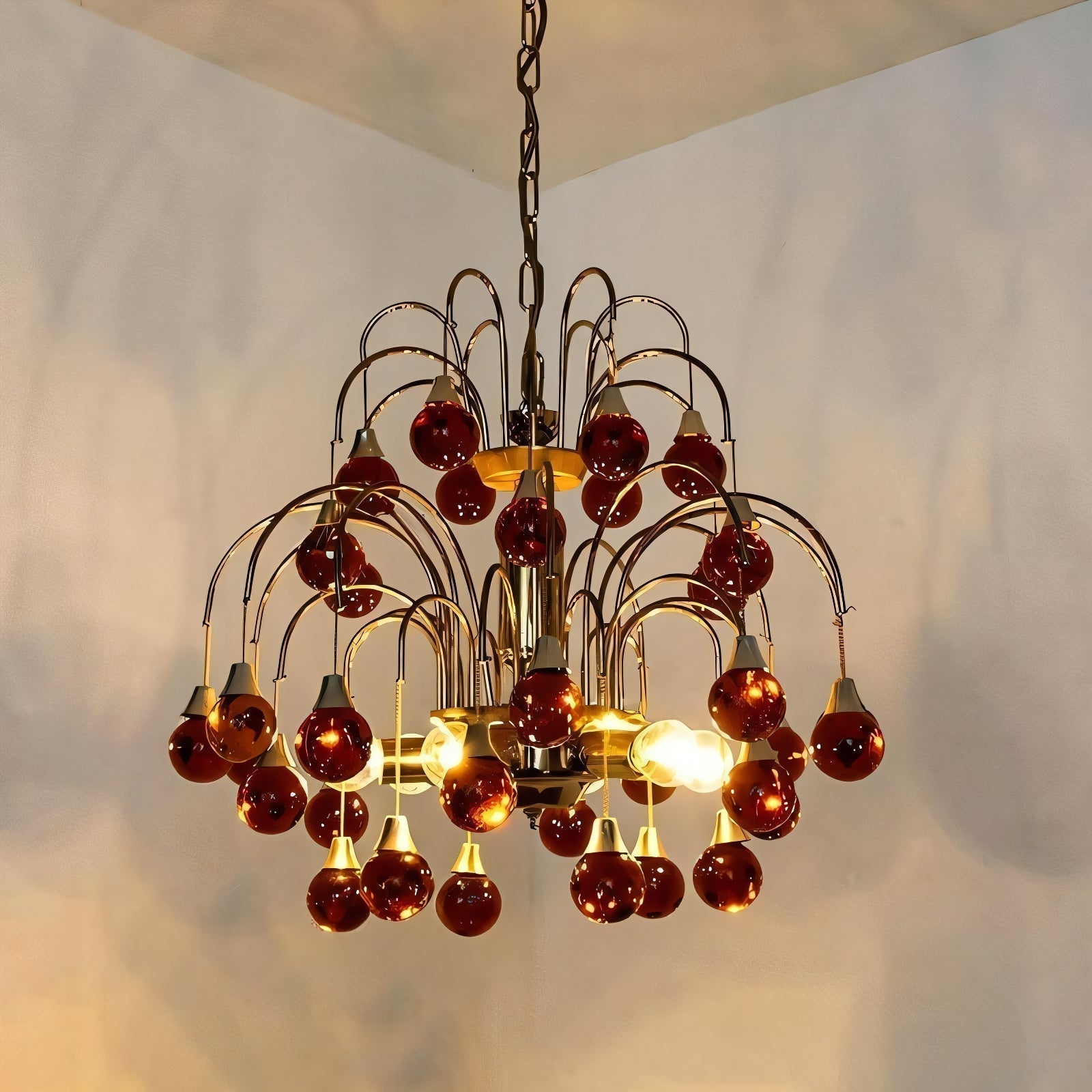 Avmirora Postmodern Luxury Metal Glass Chandelier - Lamp Copper