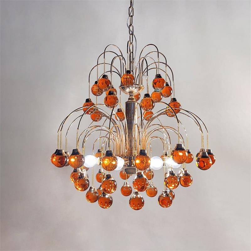 Avmirora Postmodern Luxury Metal Glass Chandelier - Lamp Copper