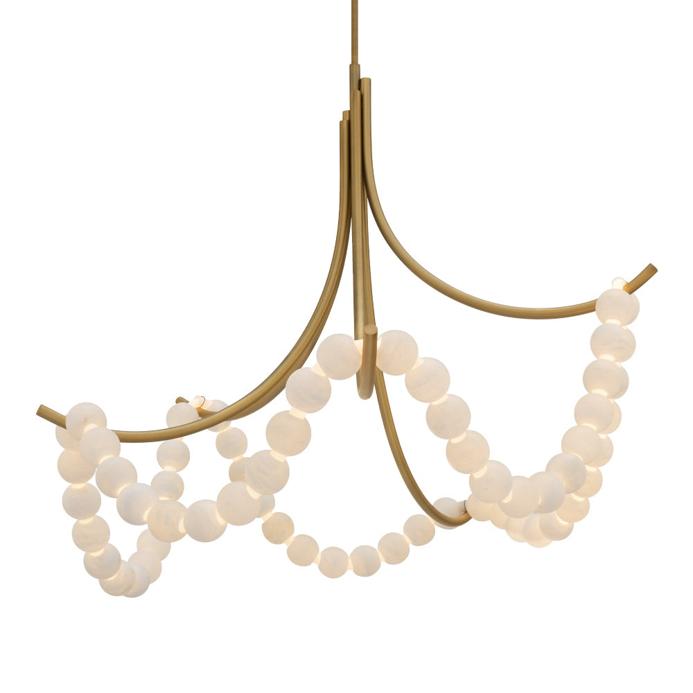 Zavenarae Premium Nordic Art Nickel Alabaster Chandelier - Lamp Copper