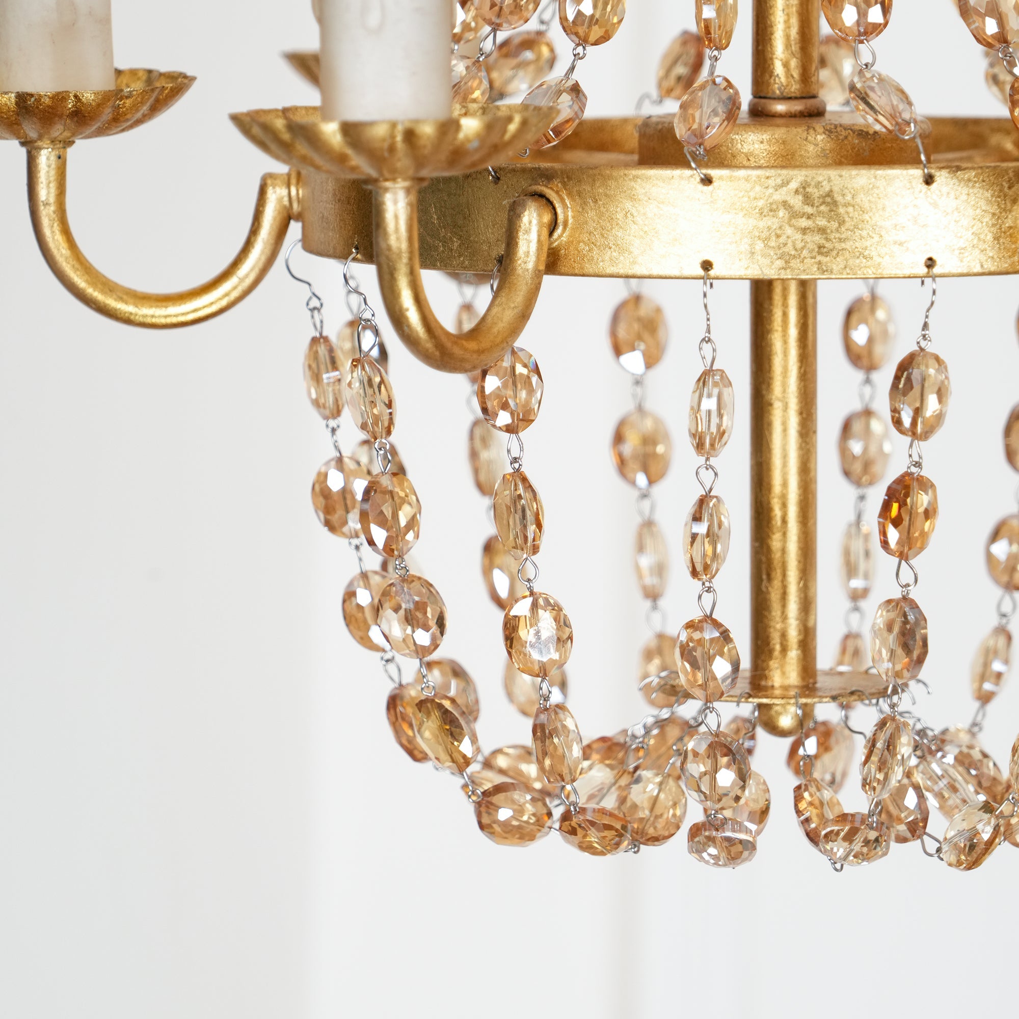 Oraeisra Vintage Flea Market Crystal Chandelier - Lamp Copper