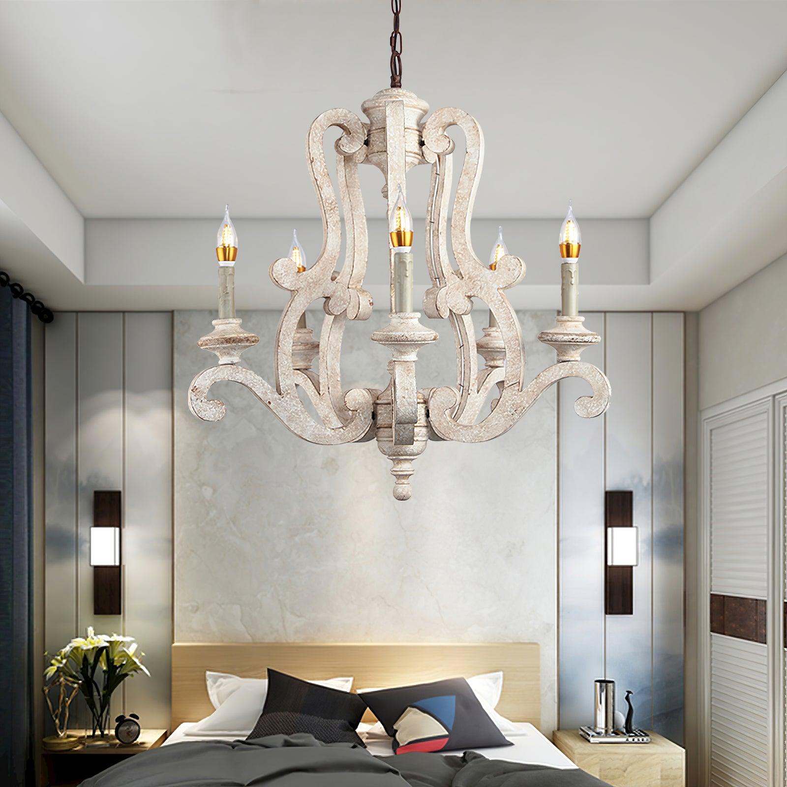 Parrotuncle Wooden Candle Chandelier - Letslighting