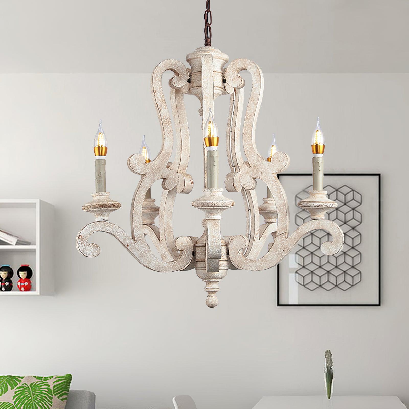 Parrotuncle Wooden Candle Chandelier - Letslighting