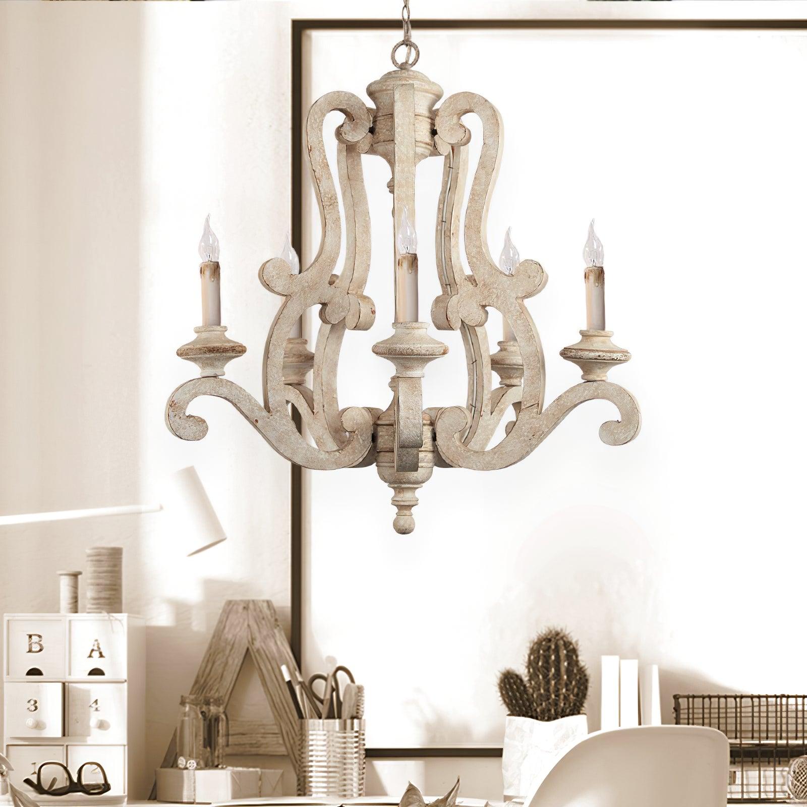 Parrotuncle Wooden Candle Chandelier - Letslighting
