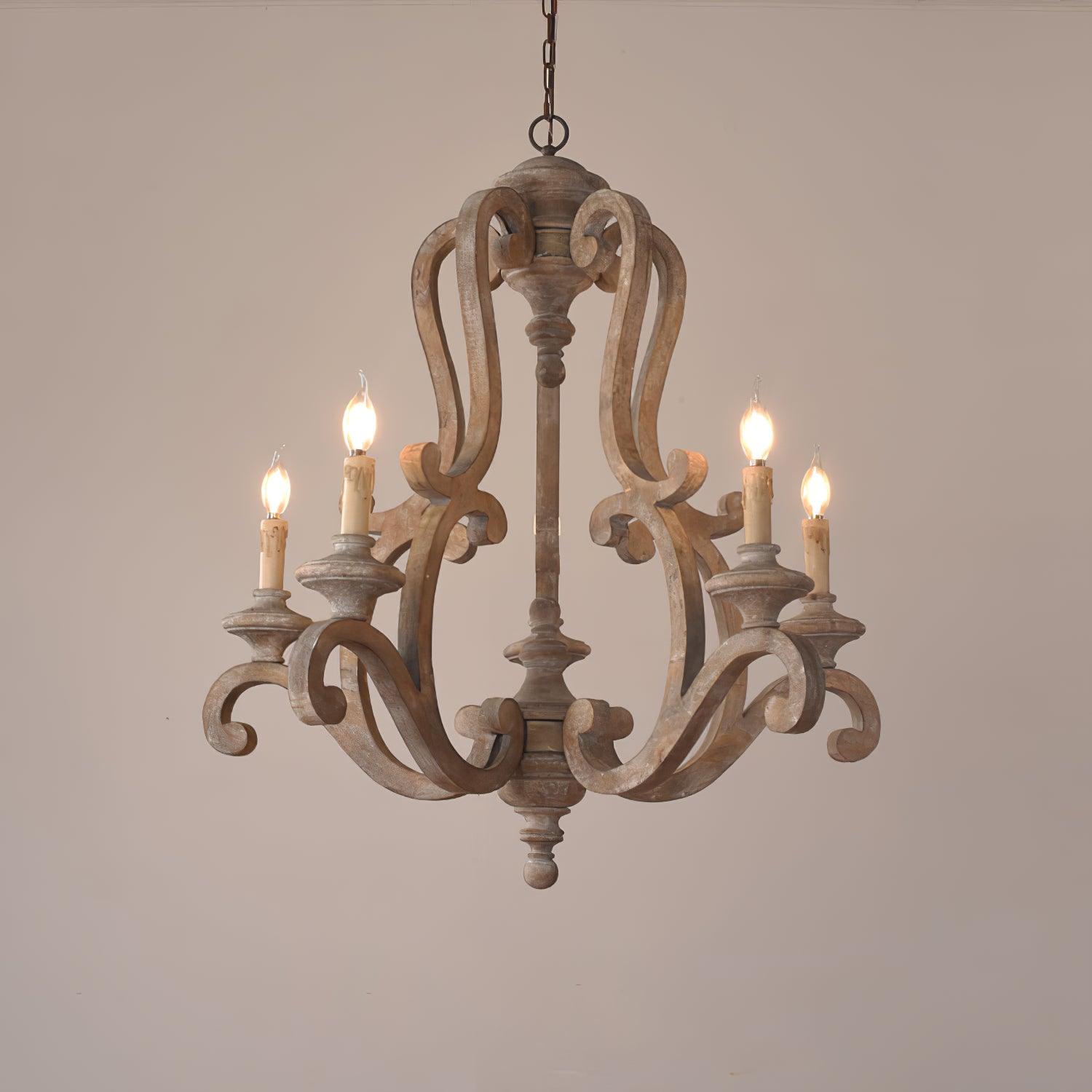 Parrotuncle Wooden Candle Chandelier - Letslighting