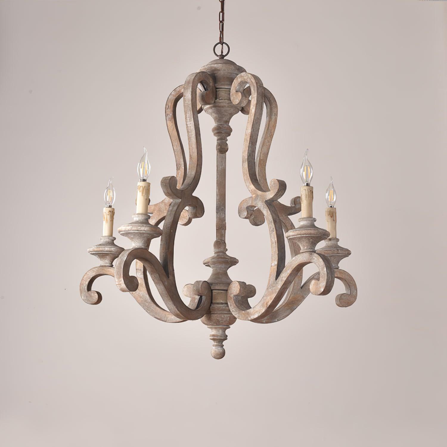Parrotuncle Wooden Candle Chandelier - Letslighting