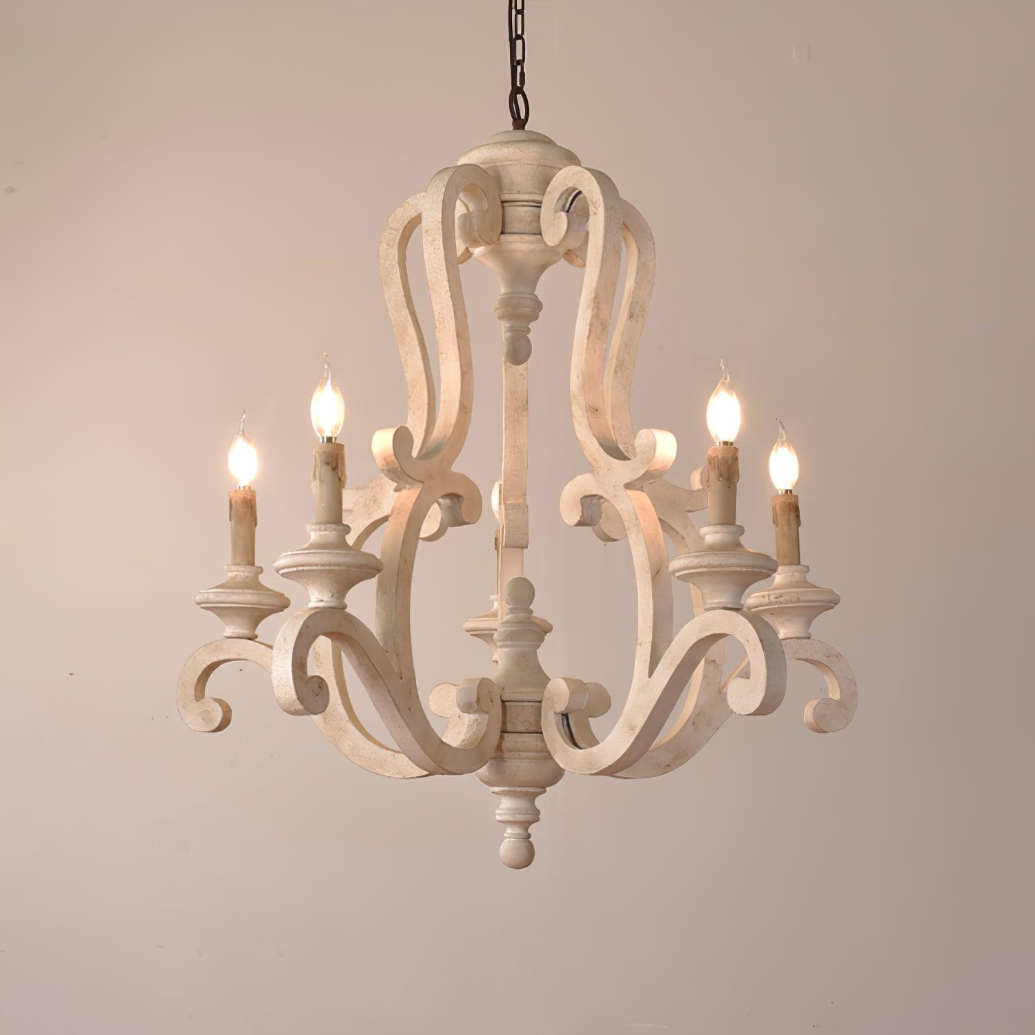 Parrotuncle Wooden Candle Chandelier - Letslighting