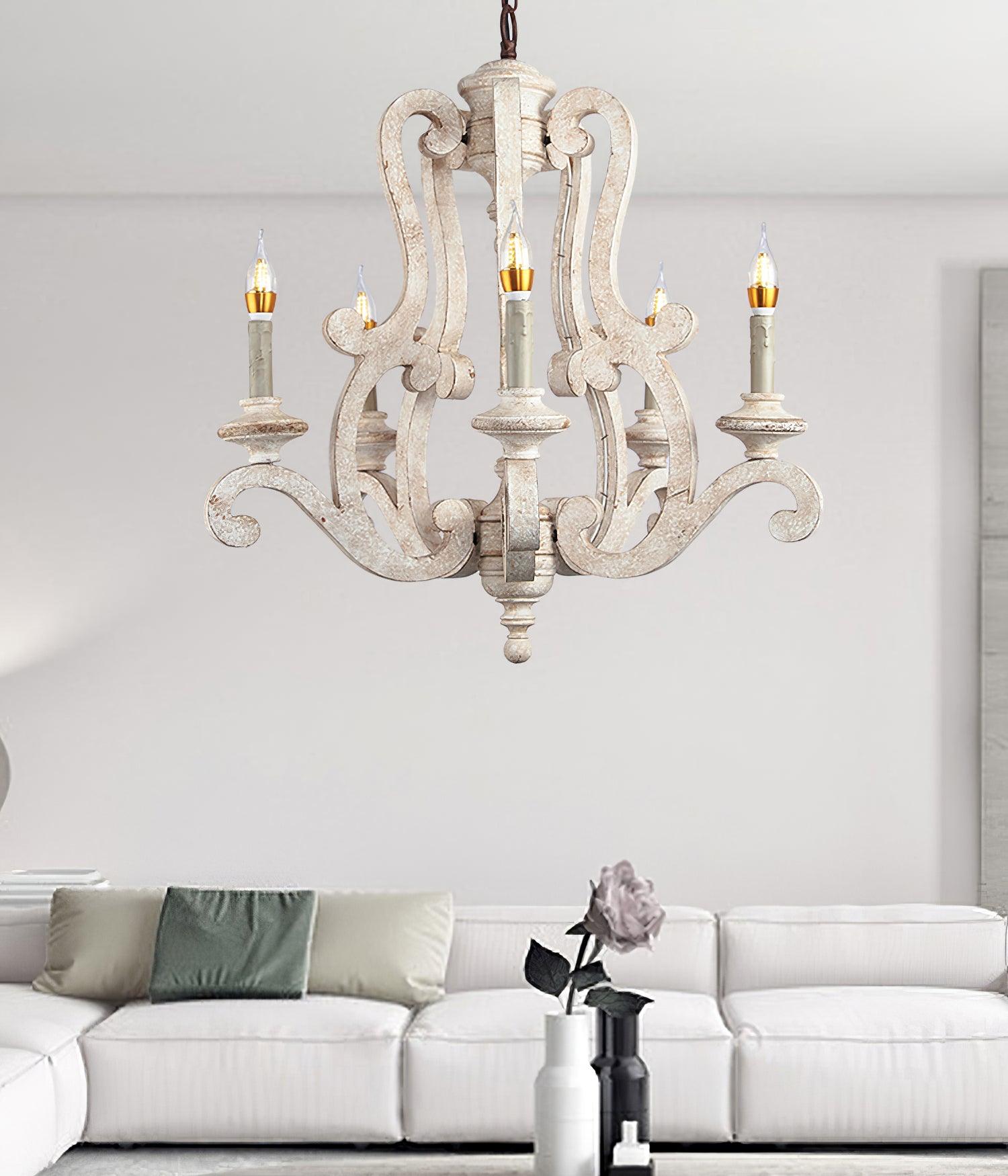 Parrotuncle Wooden Candle Chandelier - Letslighting