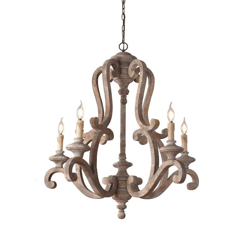 Parrotuncle Wooden Candle Chandelier - Letslighting