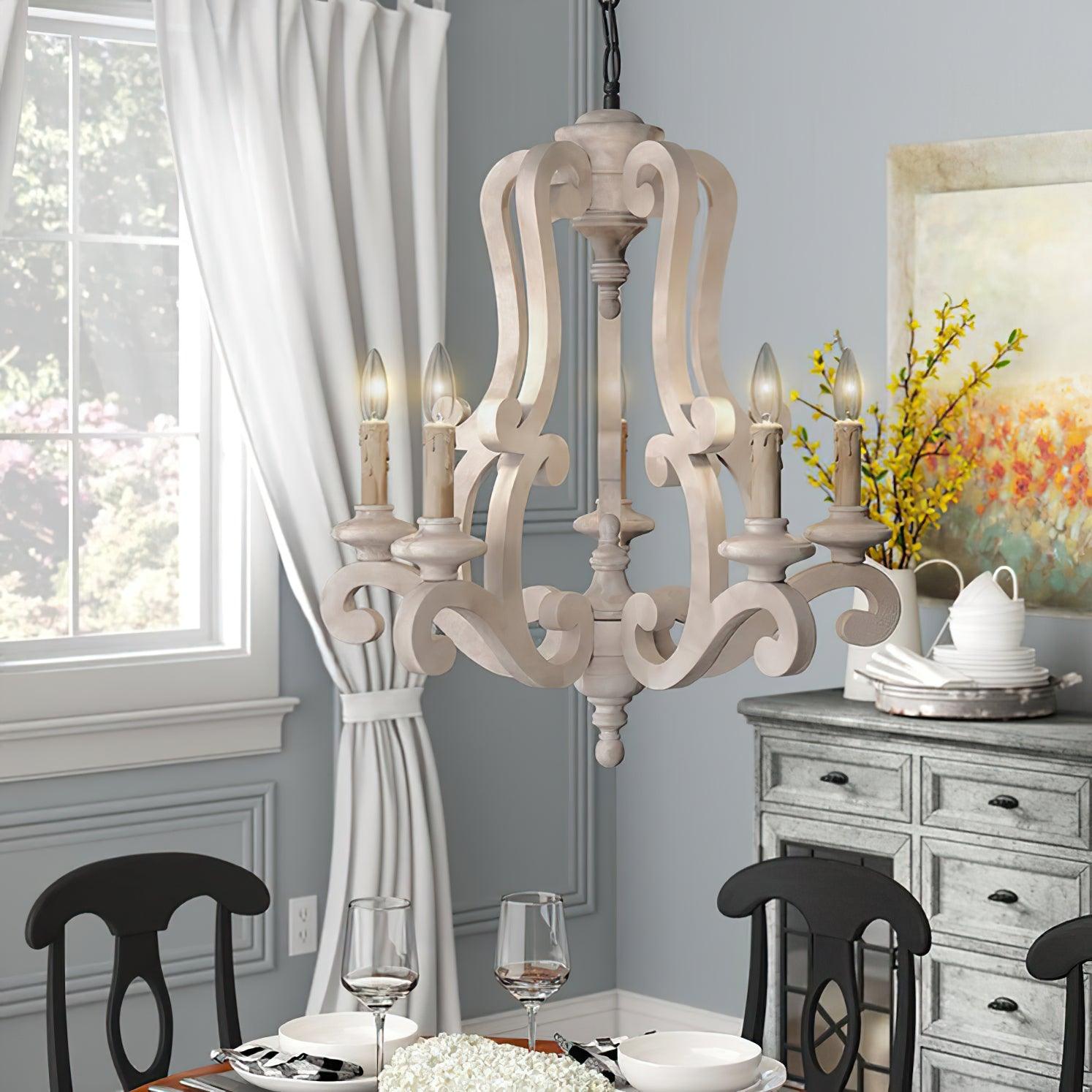 Parrotuncle Wooden Candle Chandelier - Letslighting