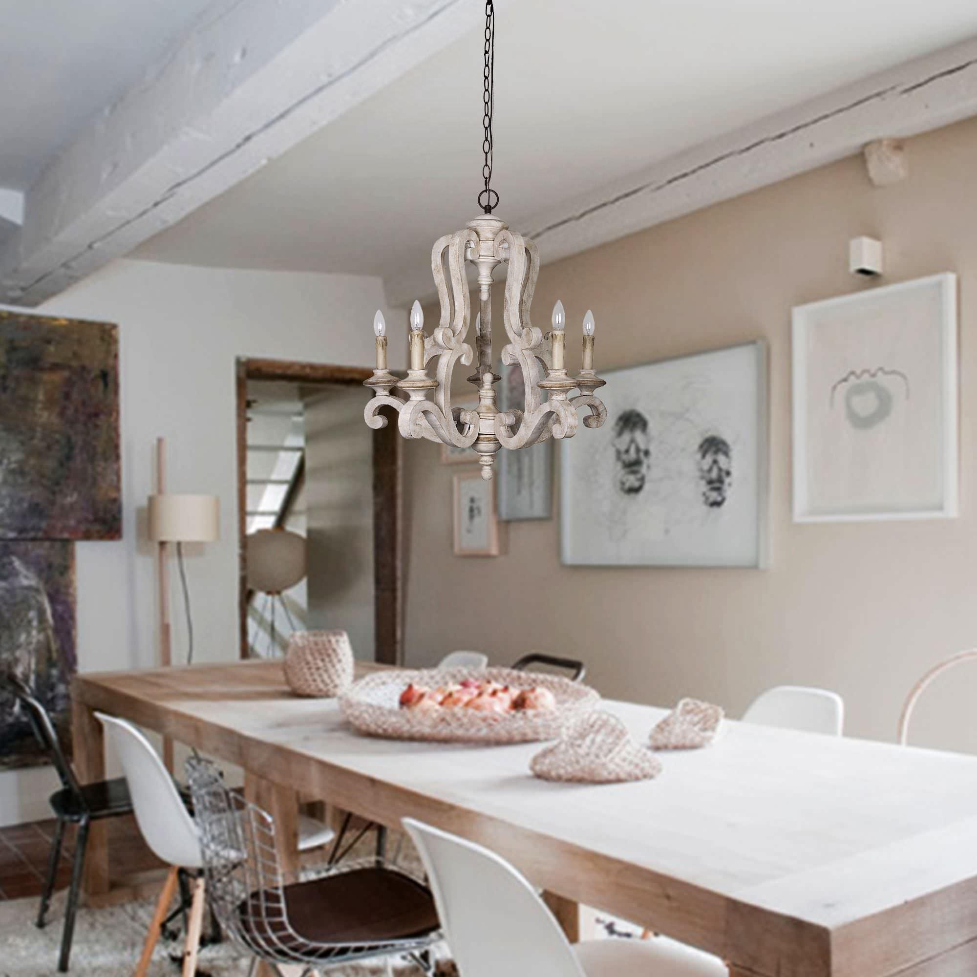 Parrotuncle Wooden Candle Chandelier - Letslighting