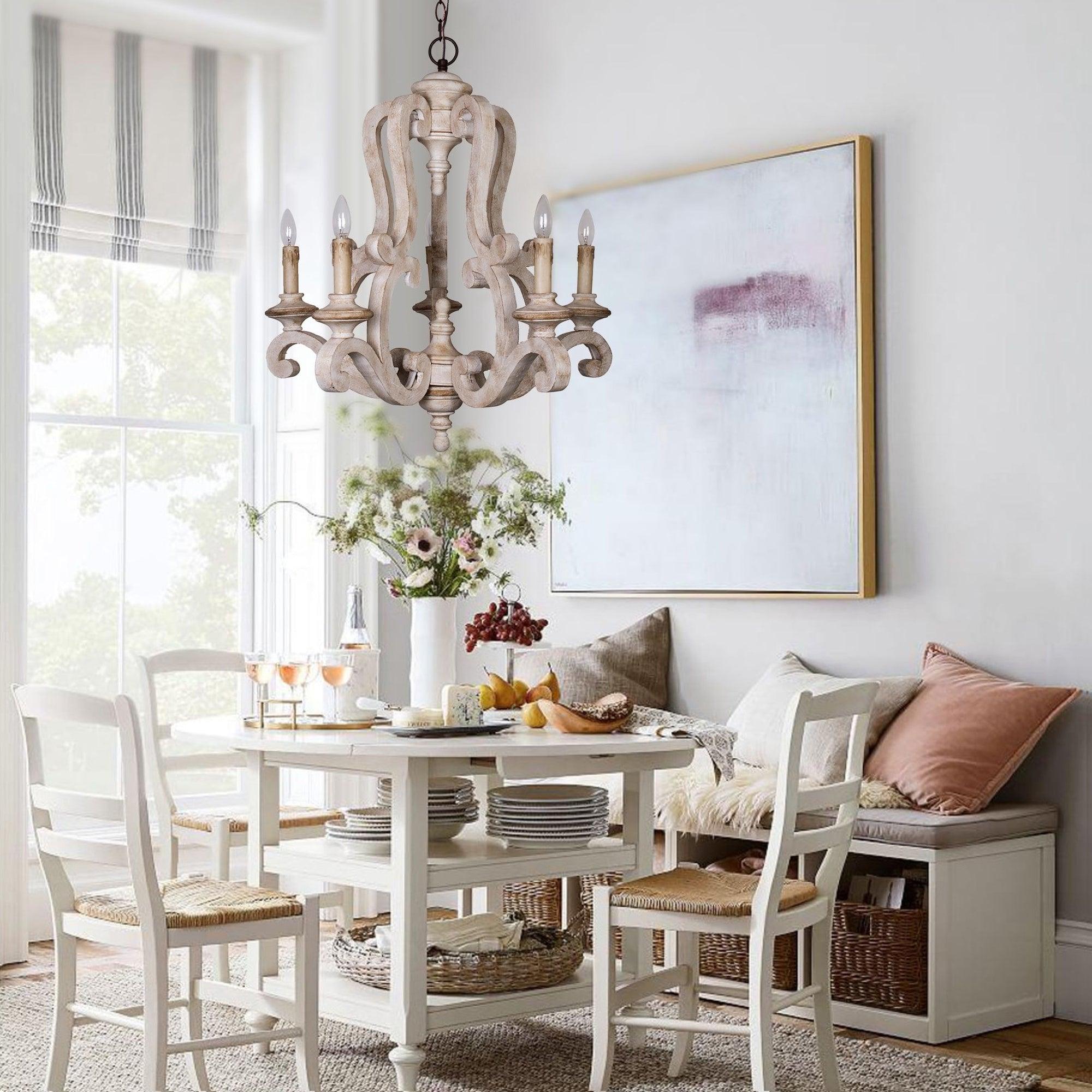 Parrotuncle Wooden Candle Chandelier - Letslighting