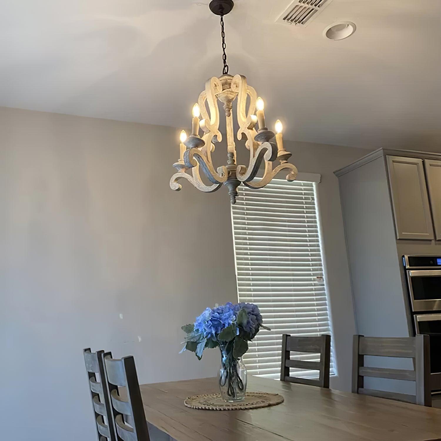 Parrotuncle Wooden Candle Chandelier - Letslighting