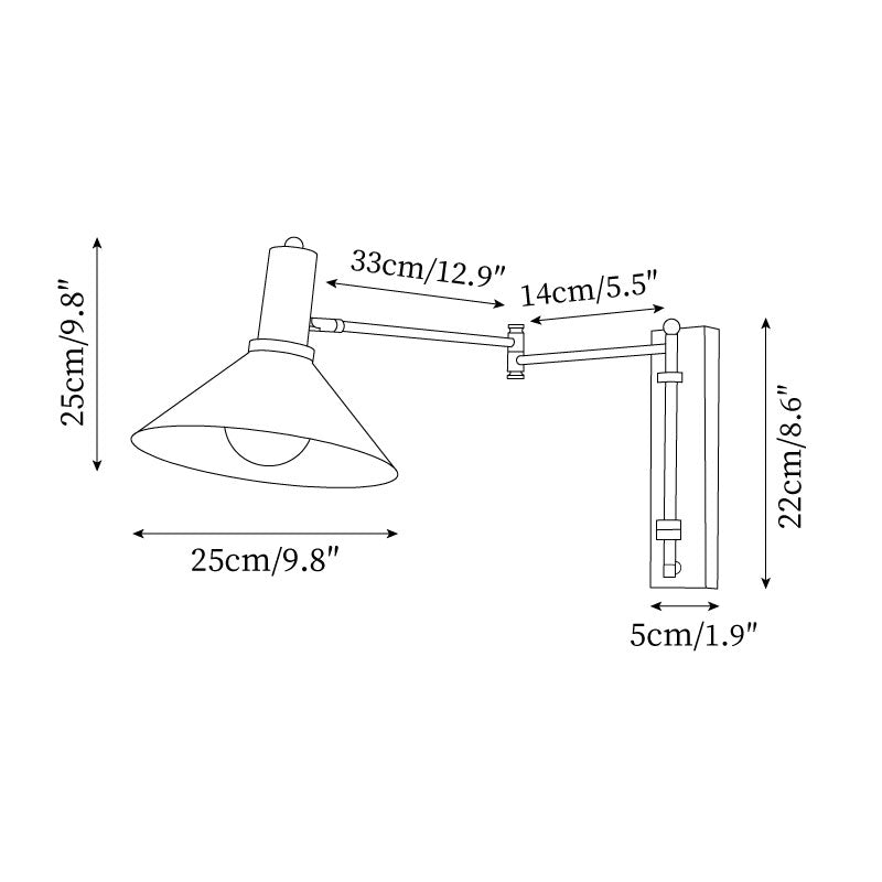 Wall Lamp Modern Adjustable Metal Arm Red Shade Reading Light - Letslighting