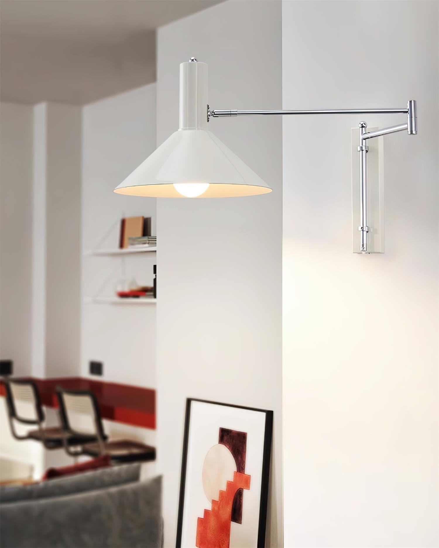 Wall Lamp Modern Adjustable Metal Arm Red Shade Reading Light - Letslighting