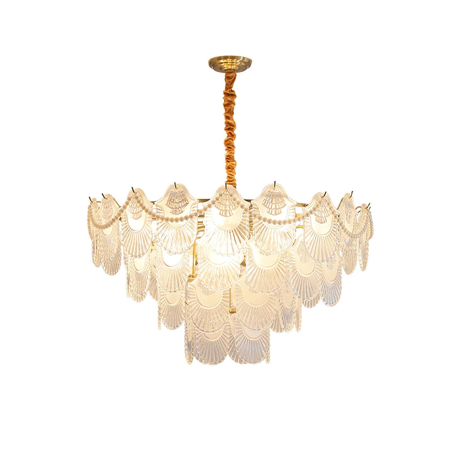 Pearl Glass Shell Chandelier - Letslighting