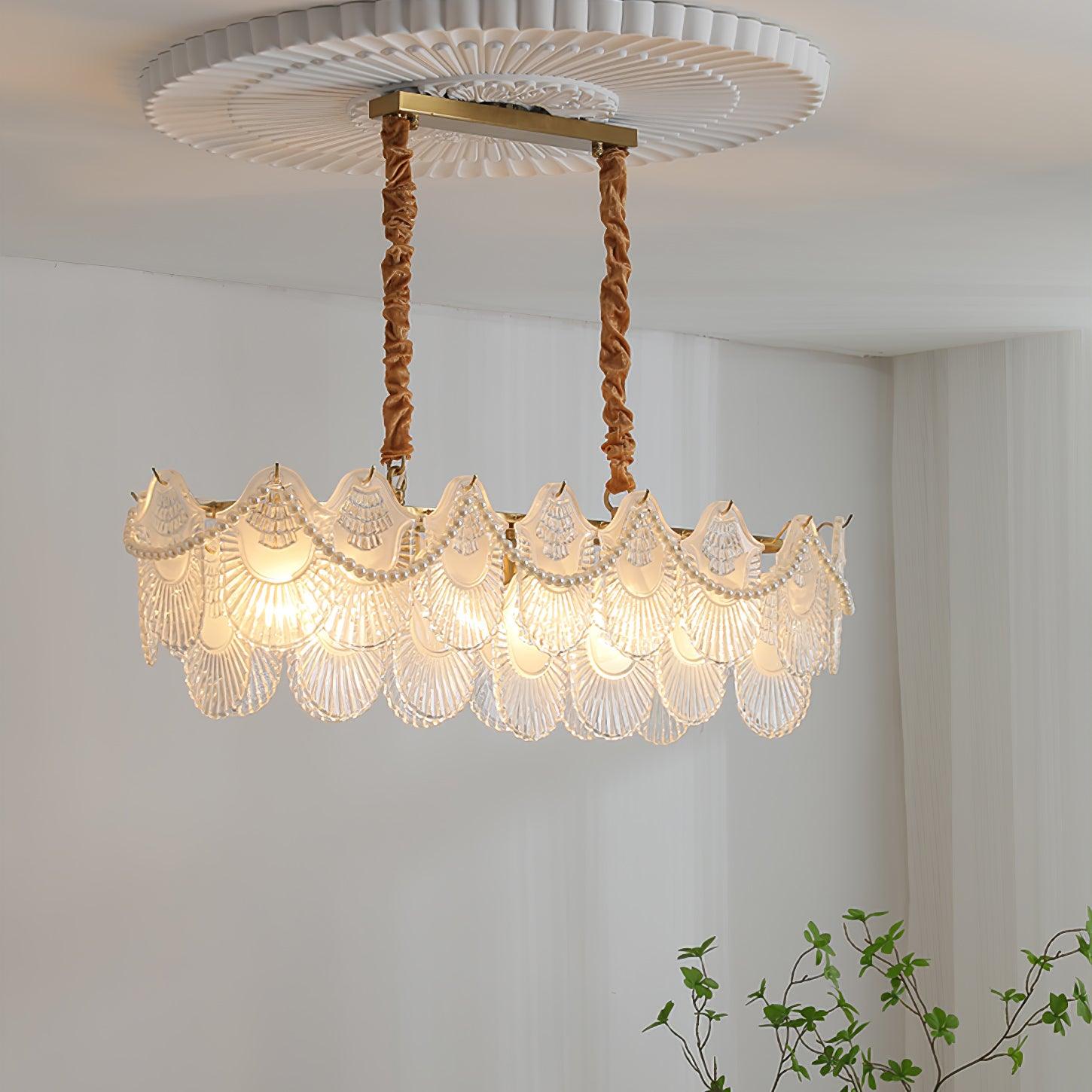 Pearl Glass Shell Chandelier - Letslighting