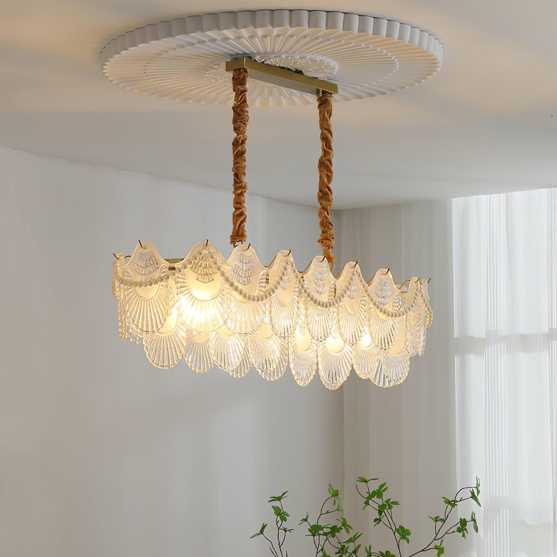 Pearl Glass Shell Chandelier - Letslighting