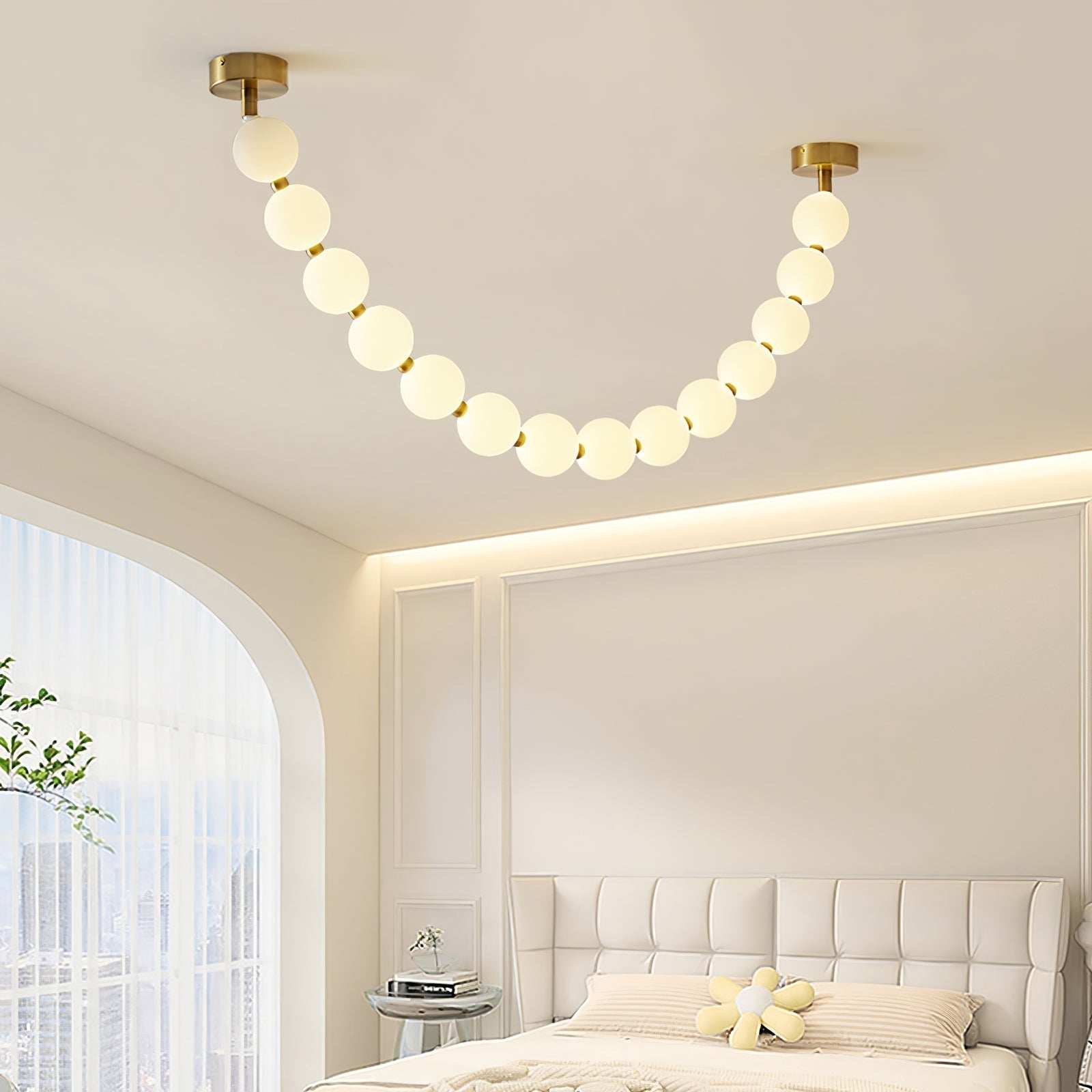 Pearl Glass Necklace Balls Chandelier - Letslighting