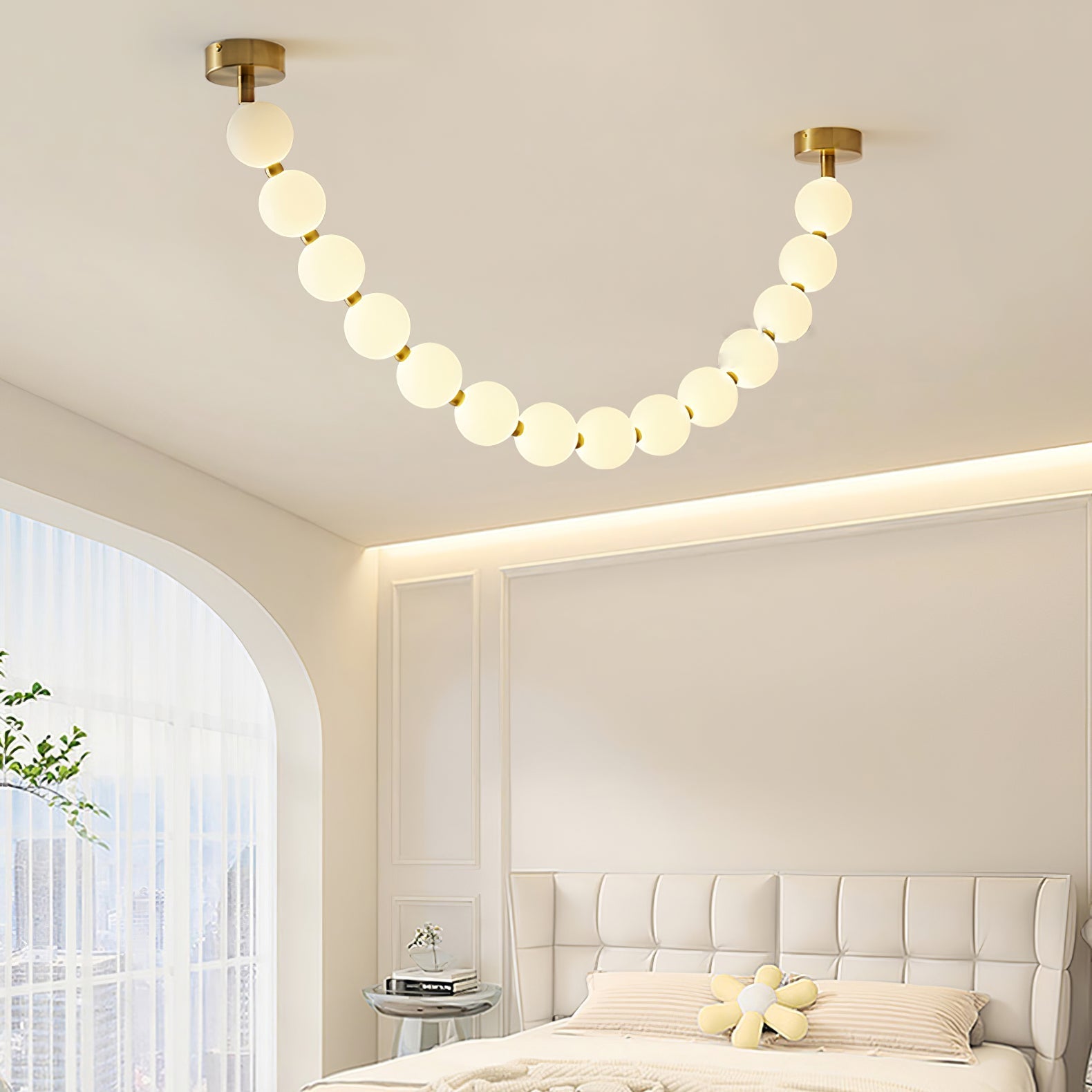 Pearl Glass Necklace Balls Chandelier - Letslighting