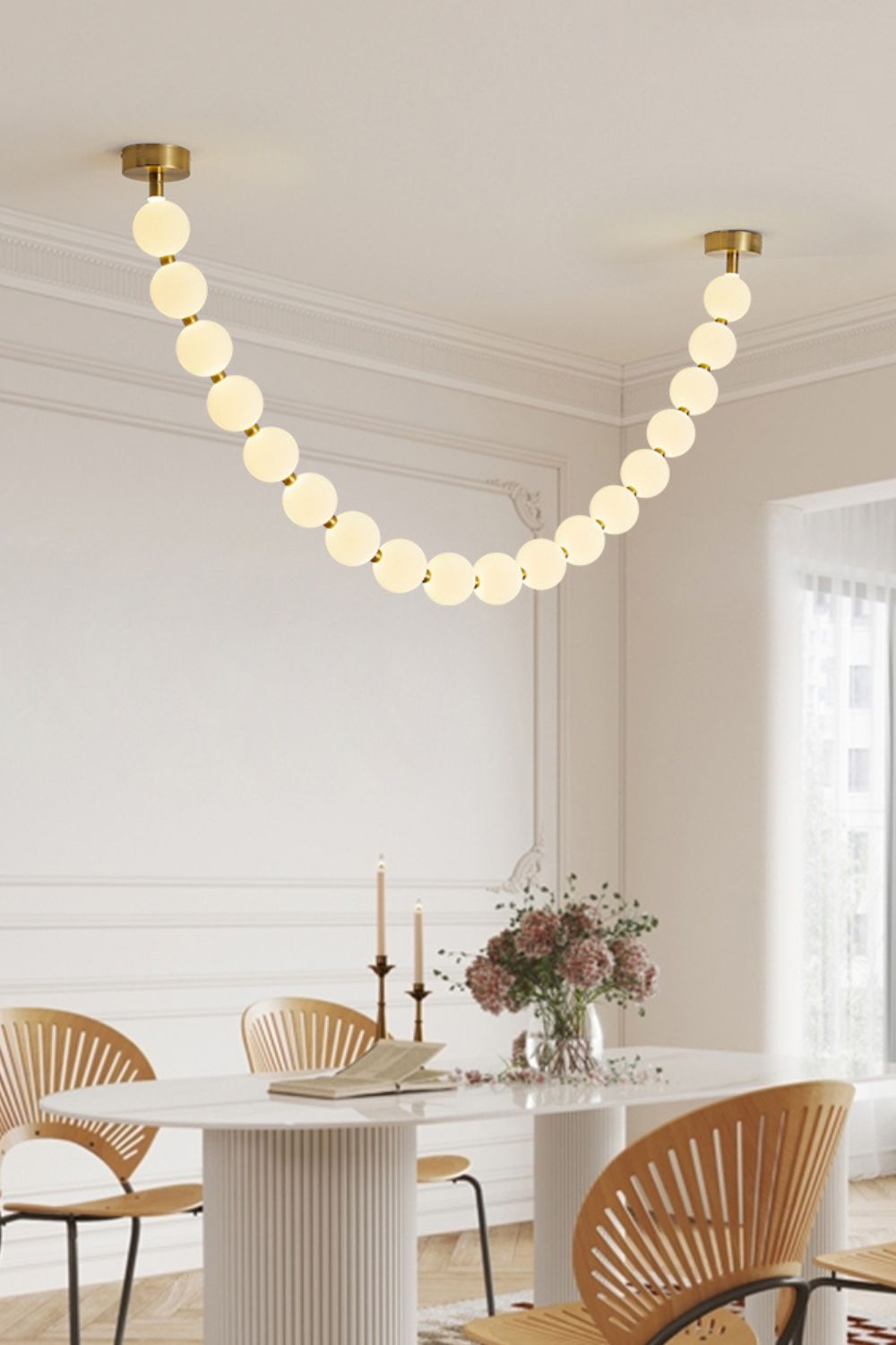 Pearl Glass Necklace Balls Chandelier - Letslighting