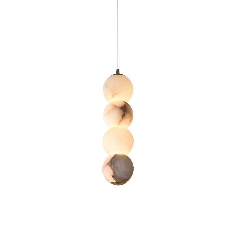 Elore Modern Minimalist Pearl Alabaster Pendant Light - Lamp Copper