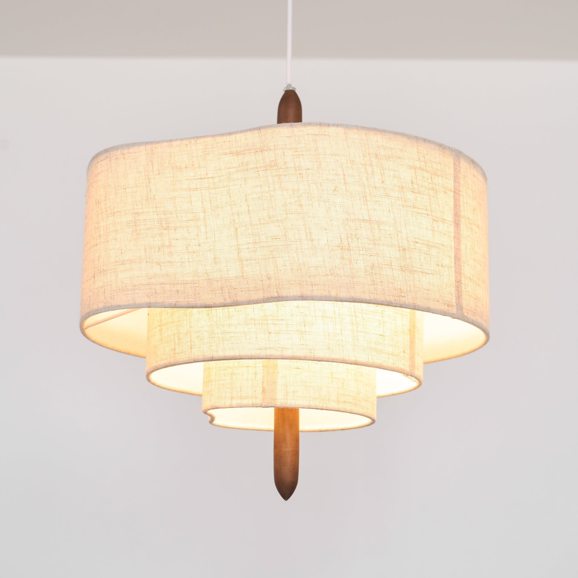 Ritta Modern Pebble Fabric Pendant Light  Three Layers