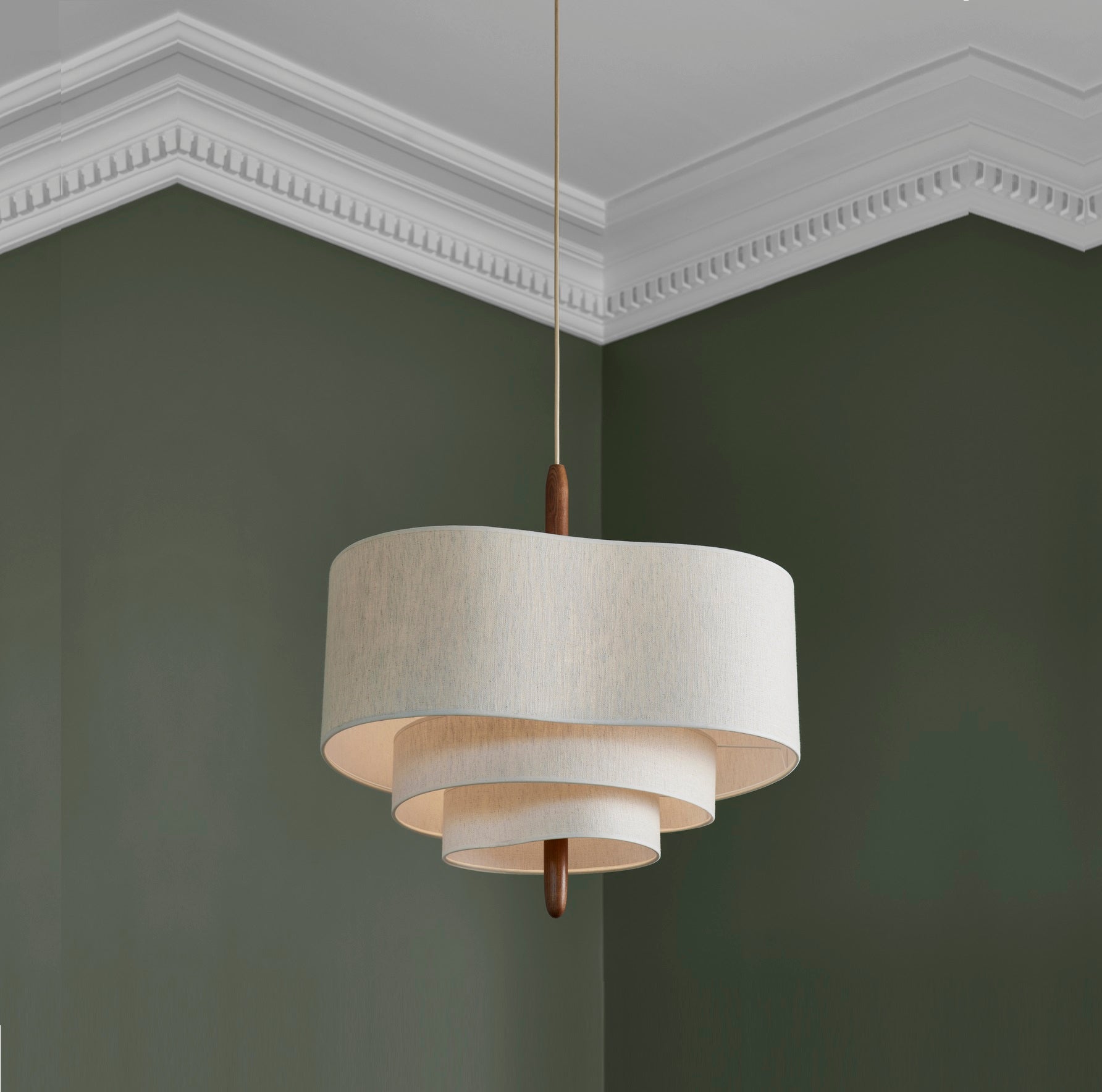 Ritta Modern Pebble Fabric Pendant Light  Three Layers