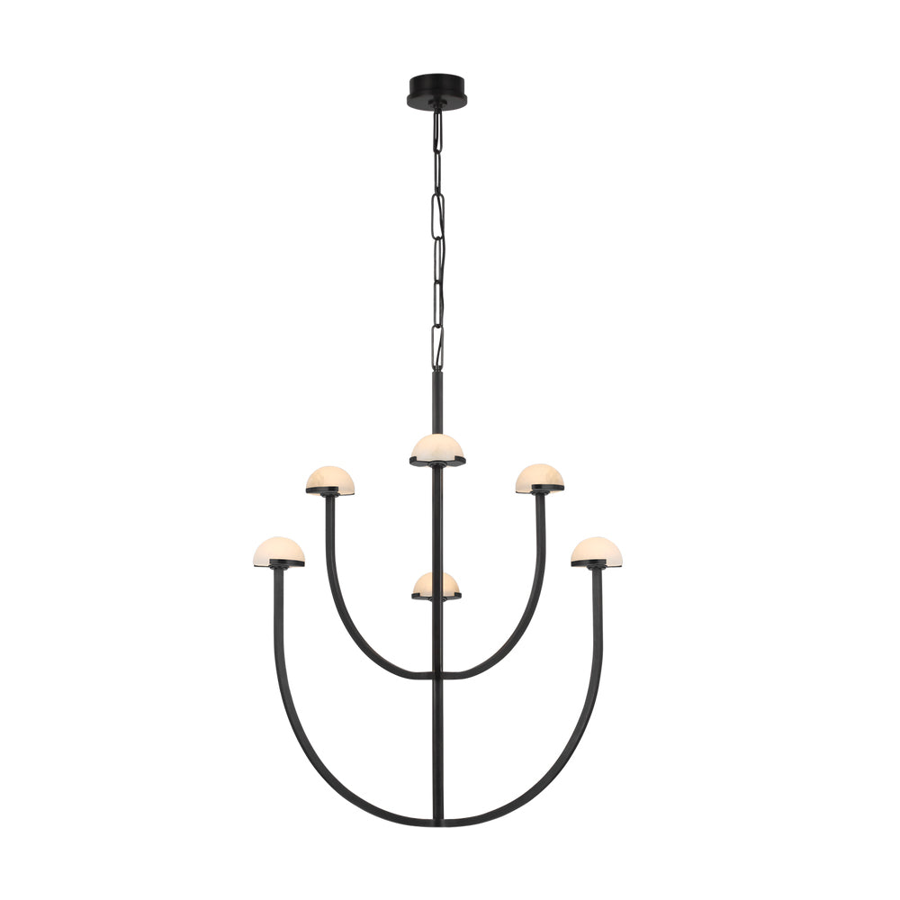 Pedra Chandelier Alabaster Minimalist Arc Geometry - Letslighting