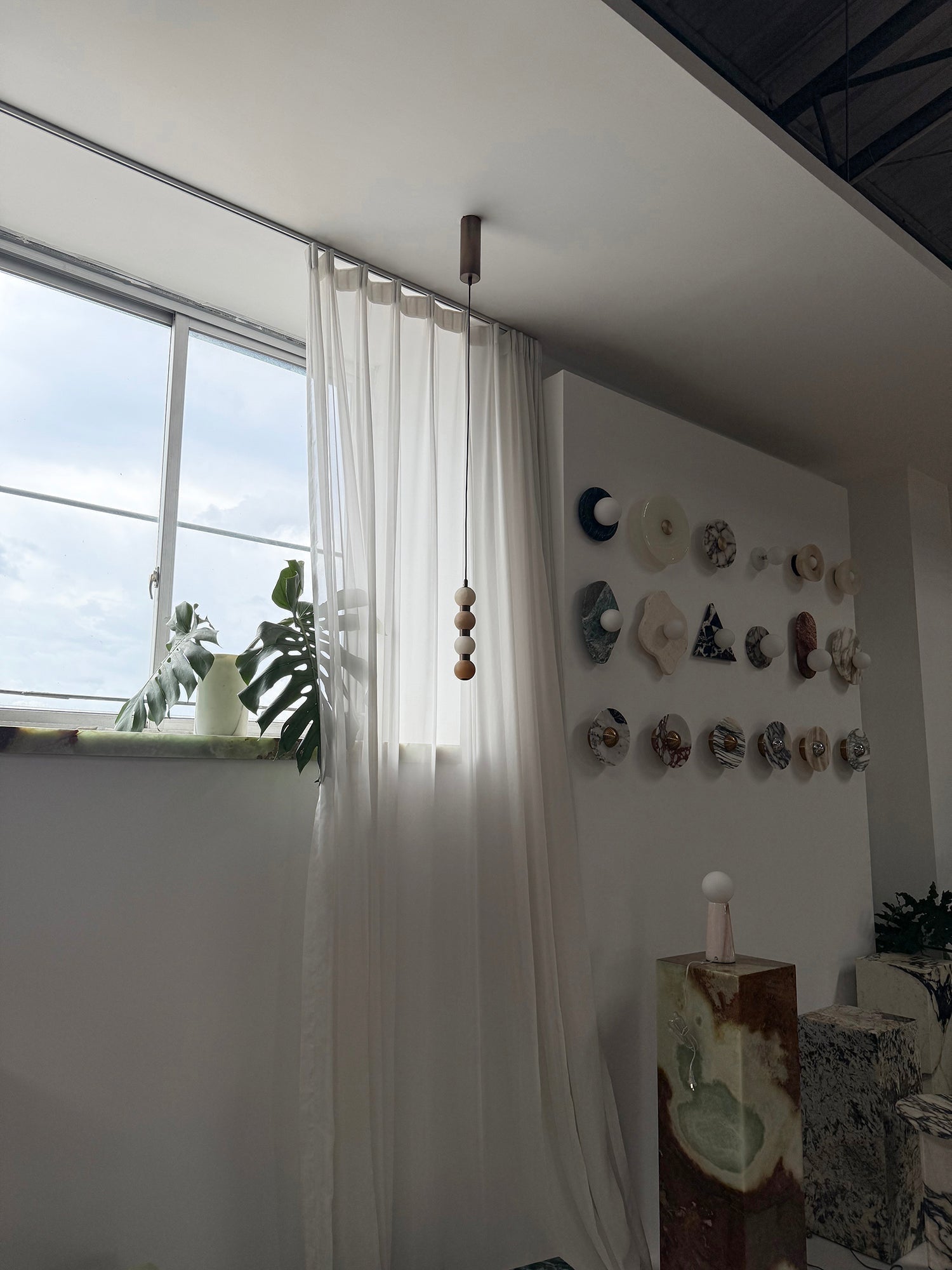 Ulshae Modern Minimalist Art Marble Pendant Lamp - Lamp Copper