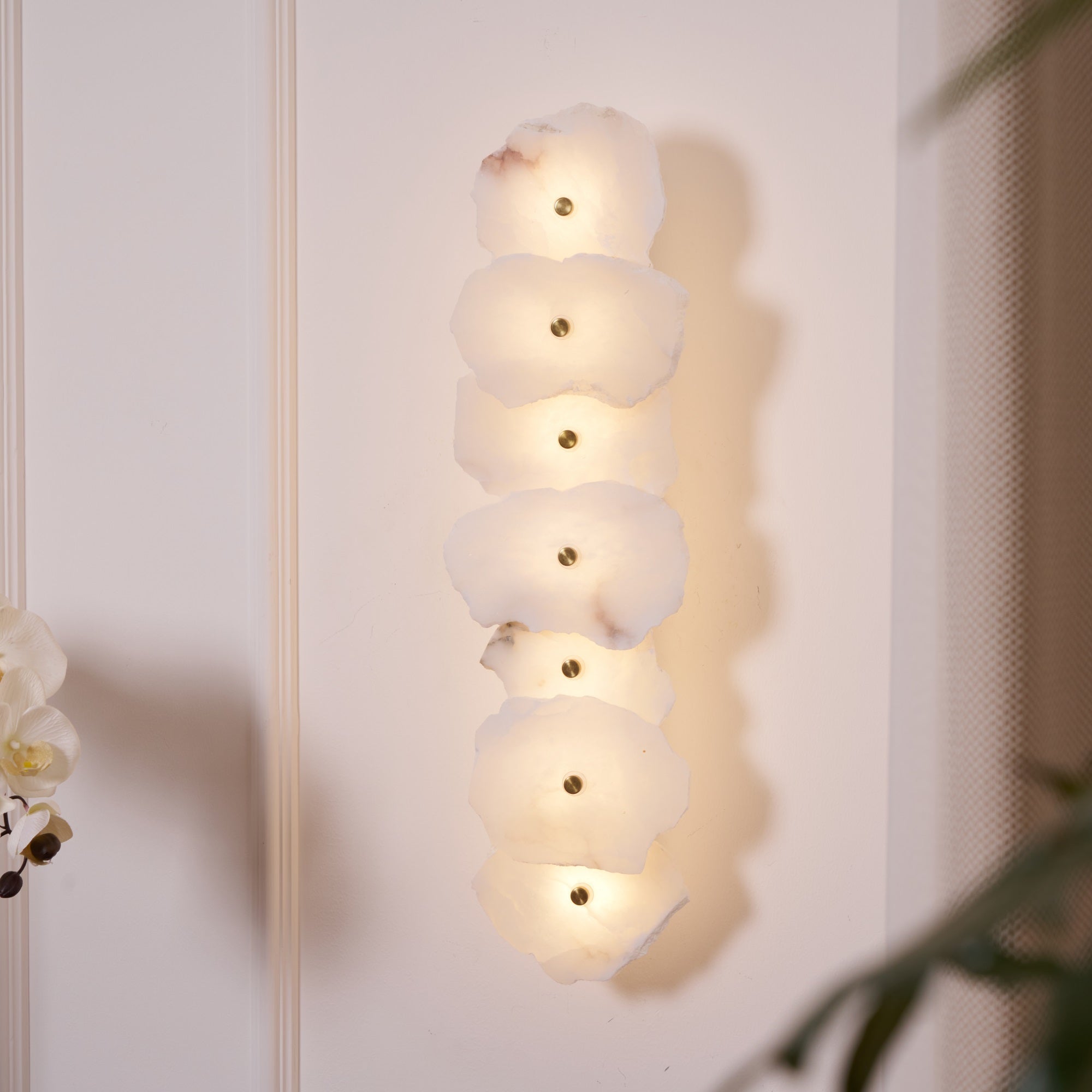 Alaeila Floral Cluster Alabaster Wall Light - Letslighting