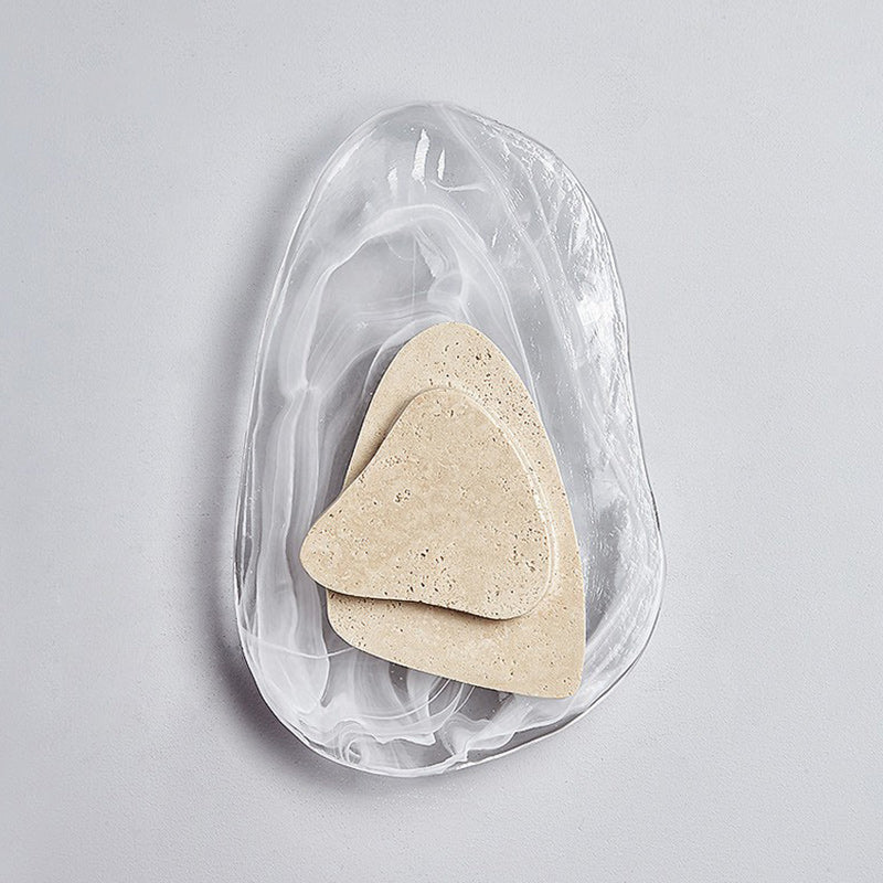 Zenorarae Individual Creativity Glass Travertine Wall Lamp - Lamp Copper