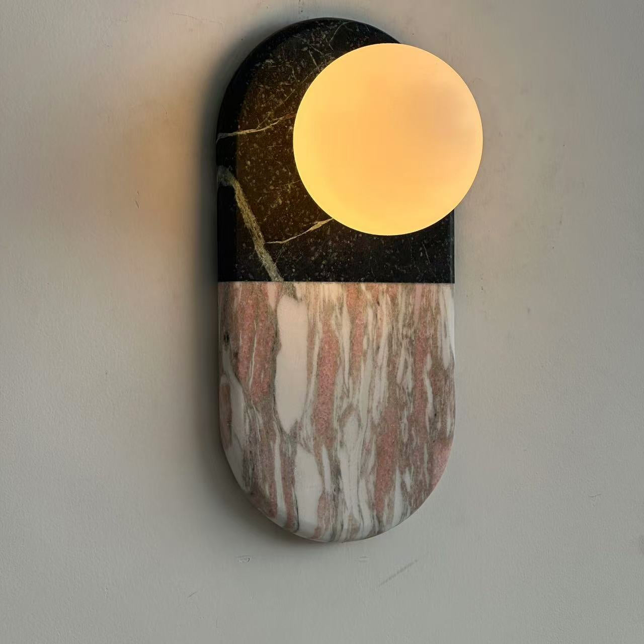 Alvynan Modern Minimalist Marble Sconce Wall Lamp - Lamp Copper