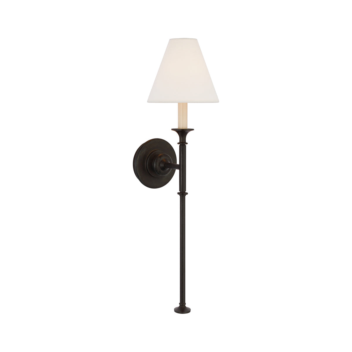 Silva Lámpara de Pared Vintage de Tela con Brazo de Negro/Blanco/Látón
