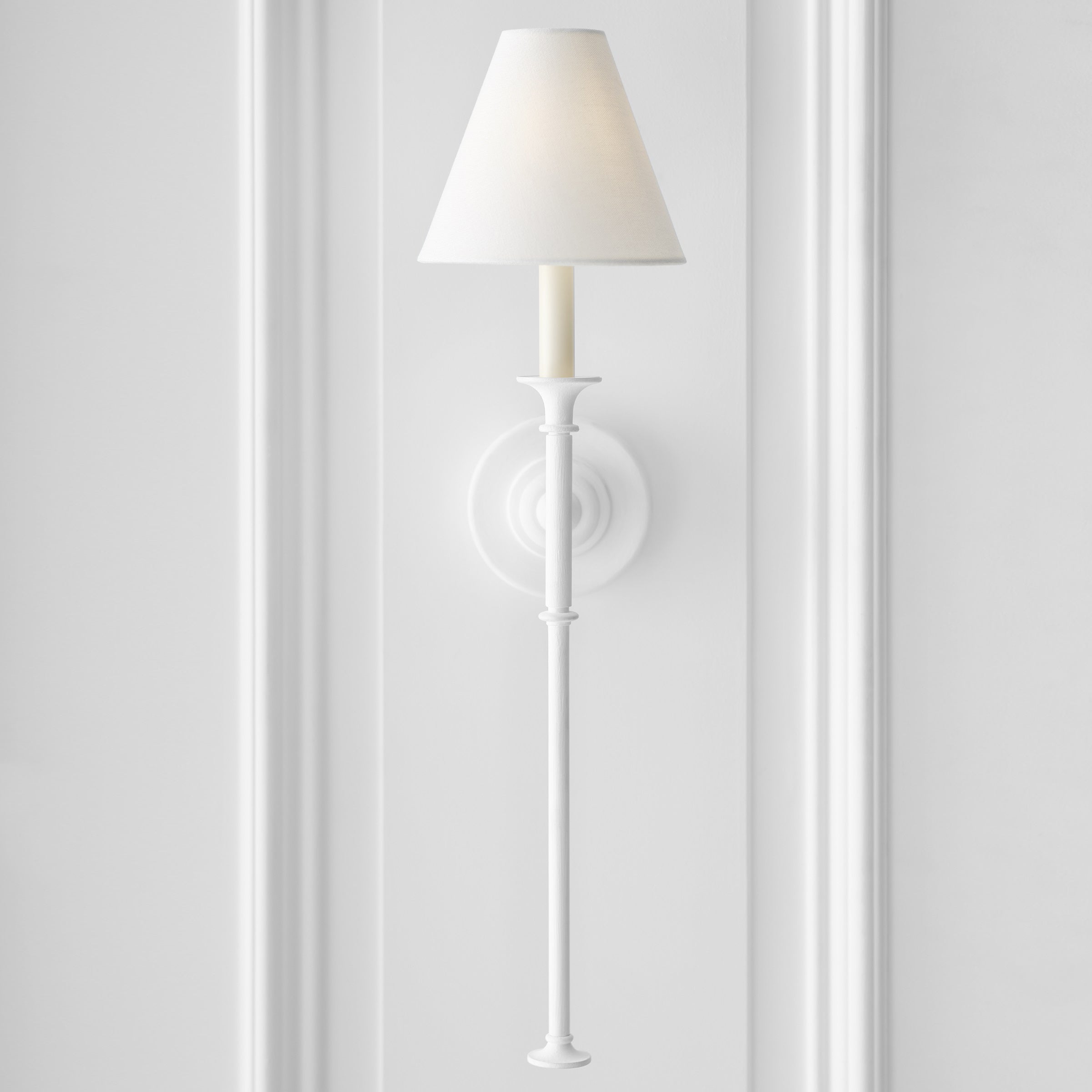 Silva Lámpara de Pared Vintage de Tela con Brazo de Negro/Blanco/Látón