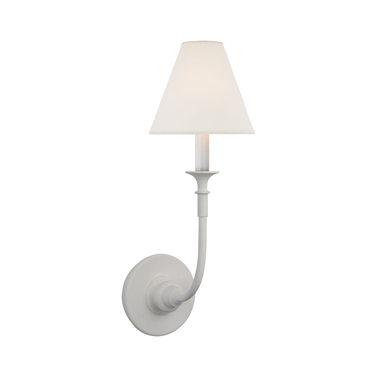 Silva Lámpara de Pared Vintage de Tela con Brazo de Negro/Blanco/Látón